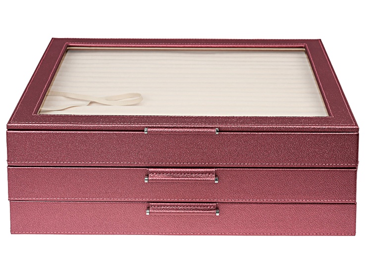 WOLF Large Jewelry Box with Window and LusterLoc in Berry Shimmer