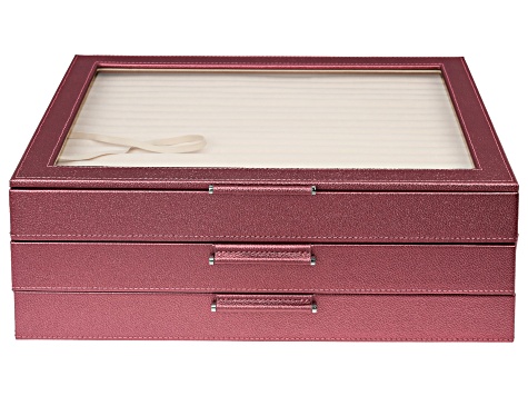 WOLF Large Jewelry Box with Window and LusterLoc in Berry Shimmer