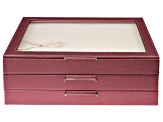 WOLF Large Jewelry Box with Window and LusterLoc in Berry Shimmer