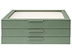 WOLF Large Jewelry Box with Window and LusterLoc in Juniper