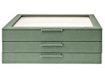 WOLF Large Jewelry Box with Window and LusterLoc in Juniper