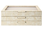 WOLF Large Jewelry Box with Window and LusterLoc™ in Ivory Floral