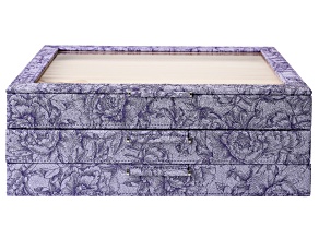 WOLF Large Jewelry Box with Window and LusterLoc™ in Purple Floral