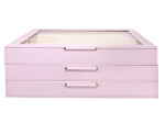 WOLF Large 3-Tier Jewelry Box with Window and LusterLoc in Blush Pink