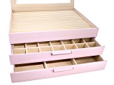 WOLF Large 3-Tier Jewelry Box with Window and LusterLoc (TM) in Blush Pink