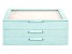 WOLF Large 3-Tier Jewelry Box with Window and LusterLoc (TM) in Aqua