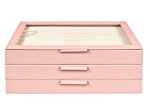 WOLF Large Jewelry Box with Window and LusterLoc in Powder Rose