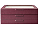 WOLF Large Jewelry Box with Window and LusterLoc in Plum
