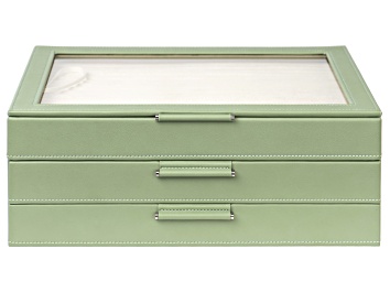 Picture of WOLF Large Jewelry Box with Window and LusterLoc (TM) in Sage Green