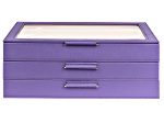 WOLF Large Jewelry Box with Window and LusterLoc in Jacaranda Flower Purple