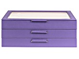 WOLF Large Jewelry Box with Window and LusterLoc (TM) in Jacaranda Flower Purple