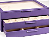 WOLF Large Jewelry Box with Window and LusterLoc (TM) in Jacaranda Flower Purple