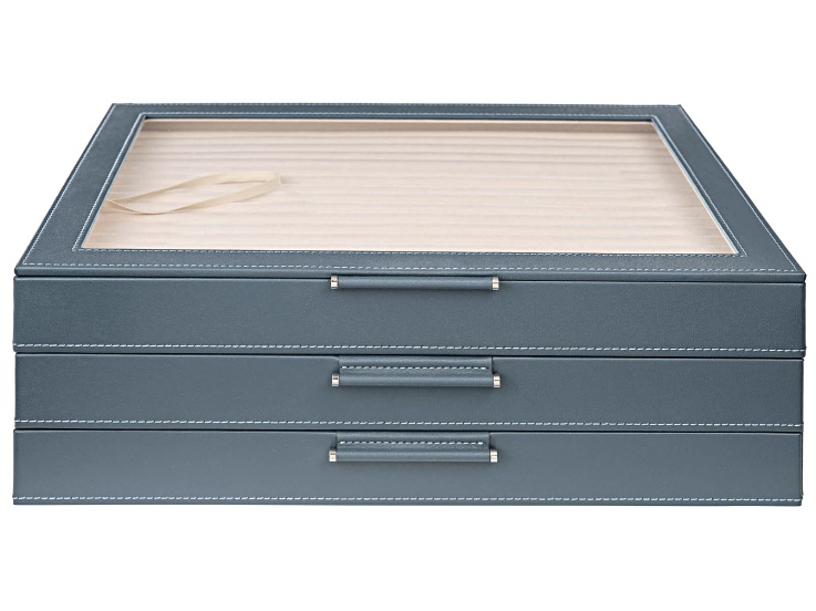 WOLF Large Jewelry Box with Window and LusterLoc (TM) in