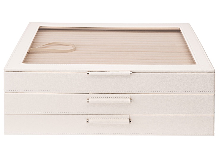 WOLF Large Jewelry Box with Window and LusterLoc in Ivory