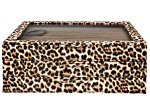 WOLF Large Jewelry Box with Window in Leopard Print with Mink LusterLoc