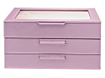 WOLF Medium 3-Tier Jewelry Box with Window and LusterLoc (TM) in Lavender Shimmer