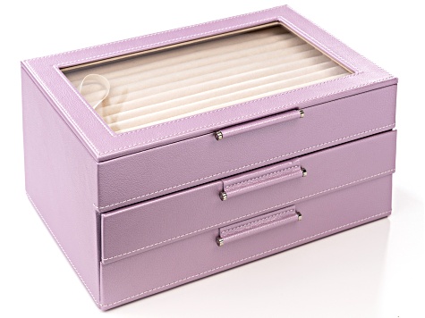 WOLF Medium 3-Tier Jewelry Box with Window and LusterLoc (TM) in
