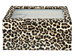 WOLF Medium 3-Tier Jewelry Box with Window in Leopard with Mink Lusterloc (TM)