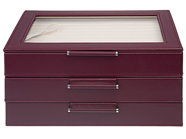 WOLF Medium 3-Tier Jewelry Box with Window and LusterLoc (TM) in