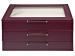 WOLF Medium 3-Tier Jewelry Box with Window and LusterLoc (TM) in Plum
