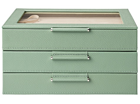 WOLF Medium 3-Tier Jewelry Box with Window and LusterLoc (TM) in