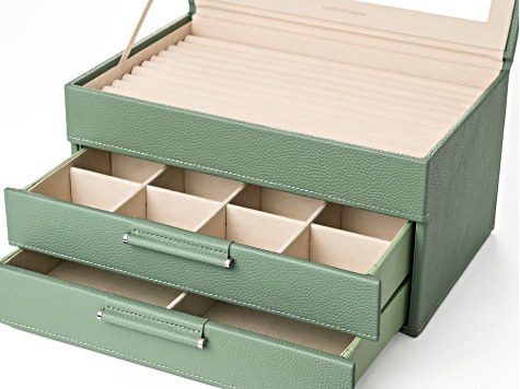 WOLF Medium 3-Tier Jewelry Box with Window and LusterLoc (TM) in