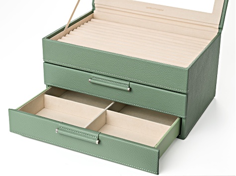 WOLF Medium 3-Tier Jewelry Box with Window and LusterLoc (TM) in