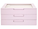 WOLF Medium Jewelry Box with Window and LusterLoc (TM) in Blush Pink