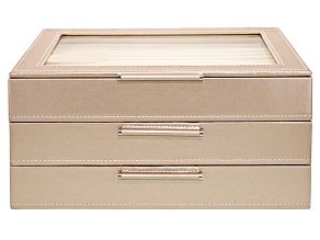 WOLF Medium Jewelry Box with Window and LusterLoc (TM) in Rose Gold
