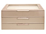 WOLF Medium Jewelry Box with Window and LusterLoc (TM) in Rose Gold