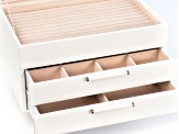 WOLF Medium Jewelry Box with Window and LusterLoc (TM) in Ivory