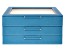 WOLF Medium 3-Tier Jewelry Box with Window and LusterLoc (TM) in Peacock Blue