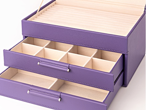 WOLF Medium 3-Tier Jewelry Box with Window and LusterLoc (TM) in