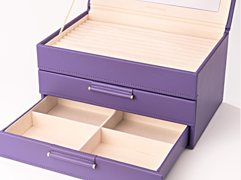 WOLF Medium 3-Tier Jewelry Box with Window and LusterLoc (TM) in