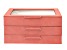 WOLF Medium 3-Tier Jewelry Box with Window and LusterLoc (TM) in Coral