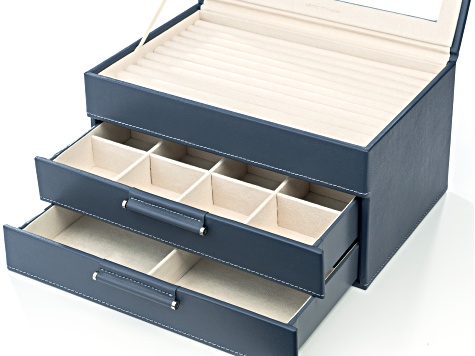 WOLF Medium 3-Tier Jewelry Box with Window and LusterLoc (TM) in