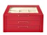 WOLF 3-Tier Jewelry Box with Window, Hanging Necklace Side Panels, and LusterLoc (TM) in Red