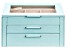 WOLF 3-Tier Jewelry Box with Window, Hanging Necklace Side Panels, and LusterLoc (TM) in Aqua