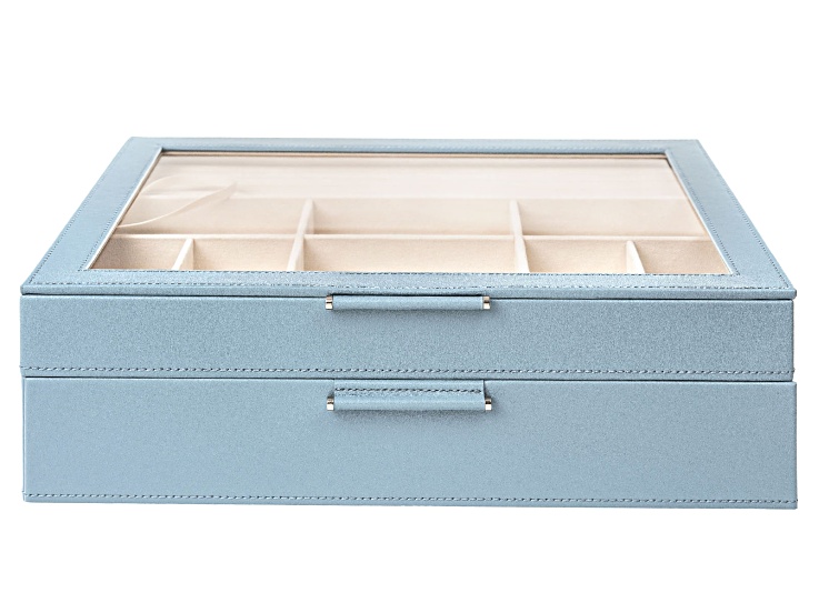WOLF 2-Tier Jewelry Box with Window, Bangle Drawer, and LusterLoc