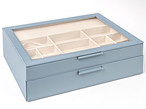 WOLF 2-Tier Jewelry Box with Window, Bangle Drawer, and LusterLoc