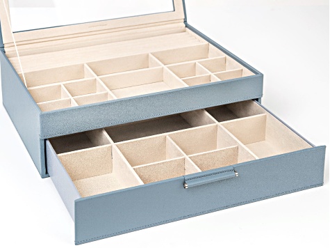 WOLF 2-Tier Jewelry Box with Window, Bangle Drawer, and LusterLoc