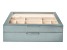 WOLF 2-Tier Jewelry Box with Window, Bangle Drawer, and LusterLoc (TM) in Metallic Blue