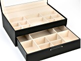 WOLF 2-Tier Jewelry Box with Window, Bangle Drawer, and LusterLoc (TM) in Black