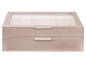 WOLF 2-Tier Jewelry Box with Window, Bangle Drawer, and LusterLoc (TM) in Rose Gold