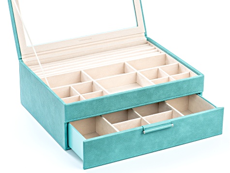 WOLF 2-Tier Jewelry Box with Window, Bangle Drawer, and LusterLoc