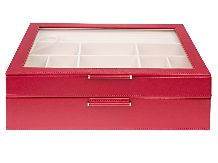 WOLFDESINS ジュエリーBOX WOLF 2-Tier Jewelry Box with Window, Bangle Drawer, and