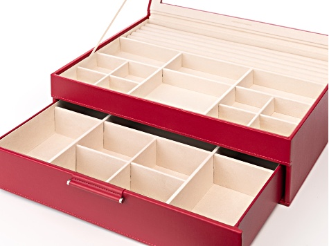WOLFDESINS ジュエリーBOX WOLF 2-Tier Jewelry Box with Window, Bangle Drawer, and