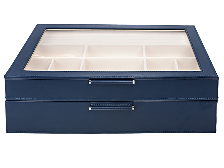 WOLF 2-Tier Jewelry Box with Window, Bangle Drawer, and LusterLoc