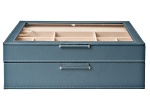 WOLF 2-Tier Jewelry Box with Window, Bangle Drawer, and LusterLoc