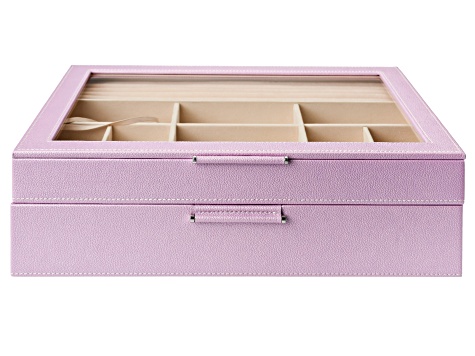 WOLF 2-Tier Jewelry Box with Window, Bangle Drawer, and LusterLoc